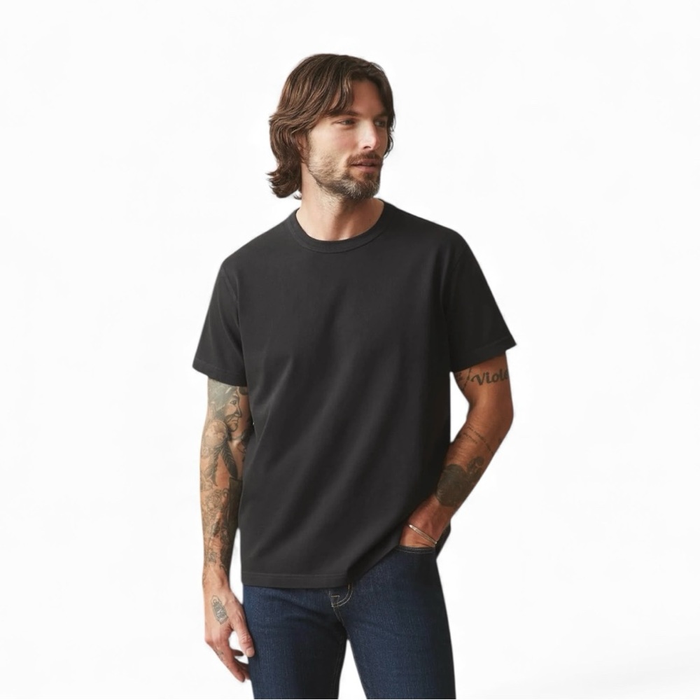 American Giant Black Short Sleeve Crewneck Tee